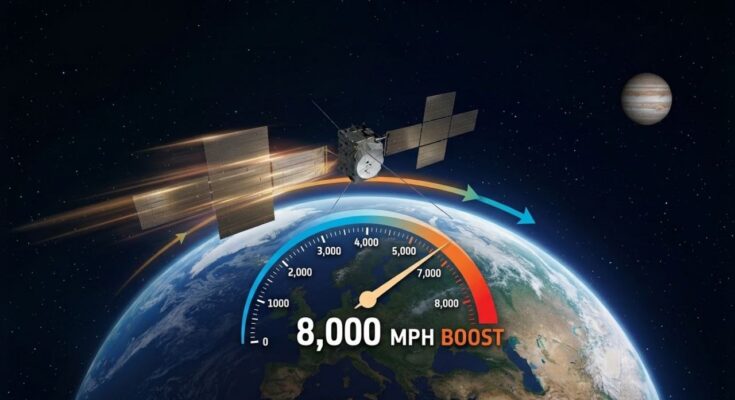 JUICE Spacecraft Gets 8,000 MPH Boost From Earth Flyby