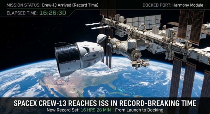 SpaceX Crew-13 Reaches ISS in Record-Breaking Time SpaceX Crew-13 Reaches ISS in Record-Breaking Time